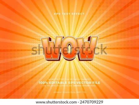 Wow Modern Shiny orange Editable text effect template