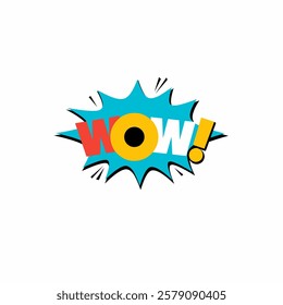 Wow! Multicoloured comic speech bubble or shout balloon background vector illustration.