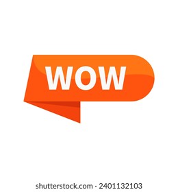 Wow In Orange Rounded Rectangle Ribbon Shape For Promotion Announcement Amazing Inspiring Information
