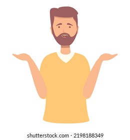 Wow person icon cartoon vector. Happy man. Young positive
