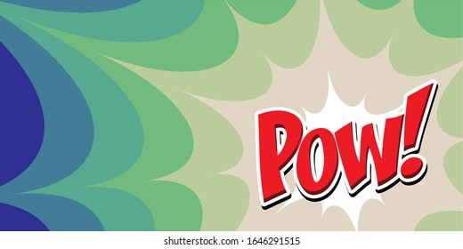Wow pop art cloud bubble. Funny speech bubble. Trendy Colorful retro vintage background in pop art retro comic style. Illustration easy editable 