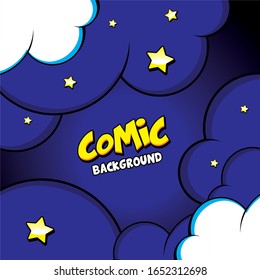Wow pop art cloud bubble. Funny speech bubble. Trendy Colorful retro vintage background in pop art retro comic style. Illustration easy editable
