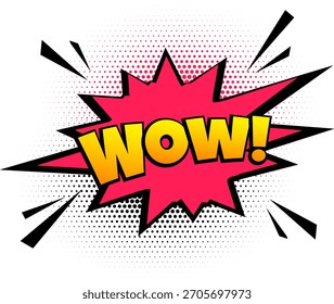 Wow pop art comic speech bubble, sound effect cartoon design vector