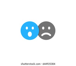 Wow Sad Social Network Icon Logo Design Element