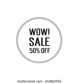 Wow Sale Lettering in Circle