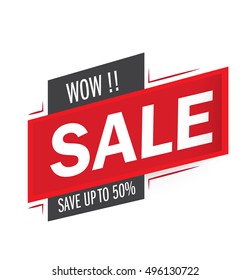  Wow Sale and special offer. 50% off. Vector illustration.Theme color.