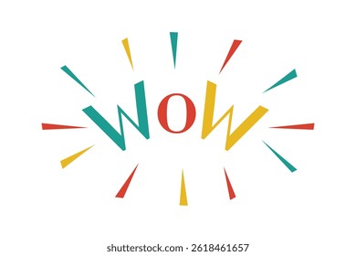 Wow! scream in trendy pop art style vector illustration on white background.