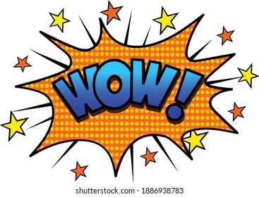 Wow Efecto de sonido bust ilustración vector aislado en fondo blanco
