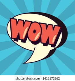 wow speech bubble pop art background