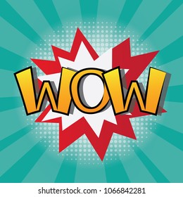 Wow speech bubble, Radial speed lines, bubble comic speech