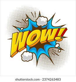 Wow speech bubble text comic cartoon style