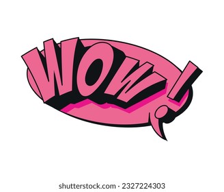 wow sticker. Youth style illustration