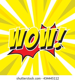 WOW! template colorful speech bubbles and explosions in pop art style. Elements of design comic books.Vector illustration
