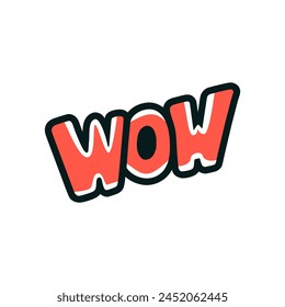 wow text amaze sticker t shirt vector illustration template design