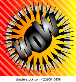 wow efecto de texto vector colorido