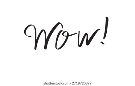 wow text font calligraphy hand written lettering script black color object icon wow surprise happy birthday fun enjoy banner wow anniversary happy advertisement marketing sale wow modern emotion 