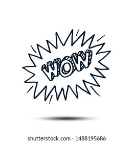 wow text hand drawn vector template Illustration Design EPS 10.