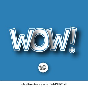 Wow text made of  3d vector design element. 