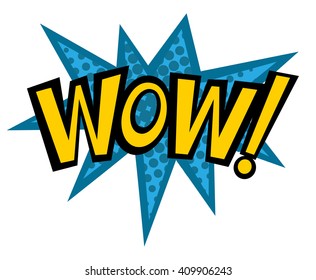 Wow text pop art vector. Bubble cloud. Pop art splash wow and cloud spotted on white background. Cartoon comic style bubble, halftone spotted element