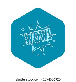 Wow, text sound effect icon. Outline illustration of Wow, text sound effect vector icon for web