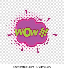 Wow, text sound effect icon. Pop art illustration of Wow, text sound effect vector icon for web