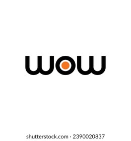 Wow typography vector monogram illustration.