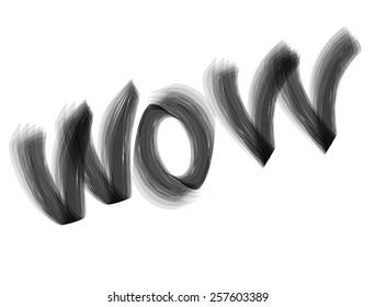 Wow vector - abstract lines word template