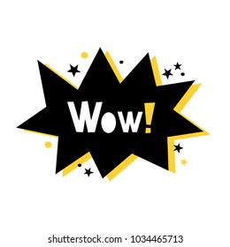 Wow!! Vector poster with motivation quote. Decorative elements in scandinavian minimalistic style