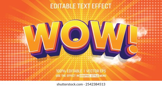 wow vector text effect modern style design