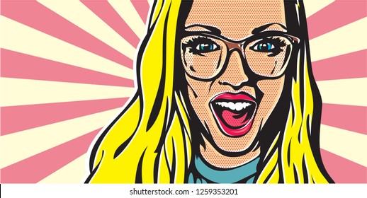 Woman Licking Lollipop Pop Art Style Stock Vector (royalty Free 