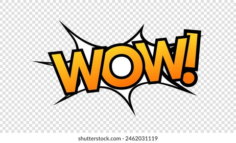 WOW word pop art vector illustration, isolated on a transparent background , illustration Vector EPS 10
