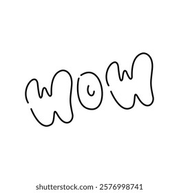 wow word vector design on white background