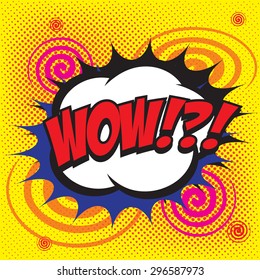 WOW! wording sound effect set design for comic background