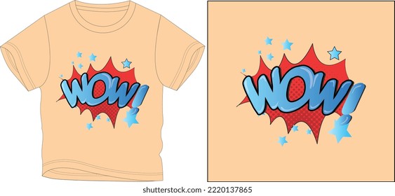 wow yar t shirt graphic design vector illustration \