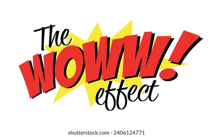 The Woww effect on white background