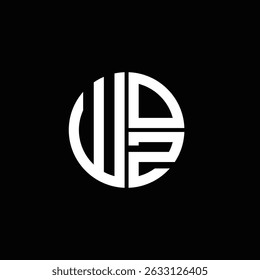 Logotipo WOZ Ícone WOZ Monograma WOZ Letra WOZ minimalista Círculo plano Design de logotipo abstrato moderno exclusivo.
