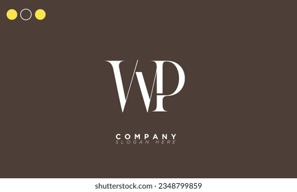 WP Alphabet letters Initials Monogram logo PW, W and P