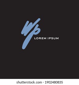 logotipo manuscrito de wp para identidad