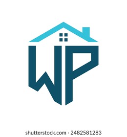 WP House Logo Design Template. Letter WP Logo for Real Estate, Construction or any House Related Business