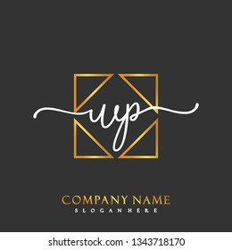 WP Initial Handwriting logo template vector