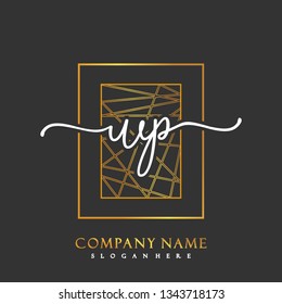 WP Initial Handwriting logo template vector