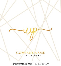 WP Initial Handwriting logo template vector