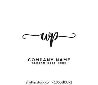 WP Initial Handwriting Logo Vector