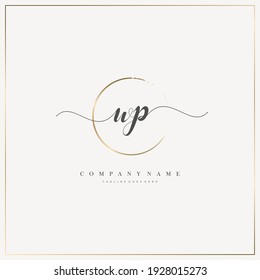 WP Initial Letter Handschrift Logo handgezeichnet Vorlage Vektorgrafik, Logo für Kosmetik, Kosmetik, Hochzeit, Mode und Wirtschaft