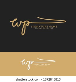 WP Initial letter handwriting and signature logo.