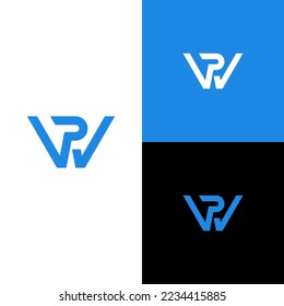 WP Initial letter logo, modern simple style