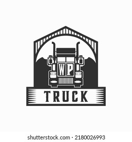 WP Initial Letter Truck Logo Design Simple Stock Vector
