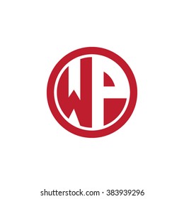 WP initial letters circle business logo red