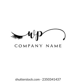 WP initial Logo lash logo eyelash vector modern