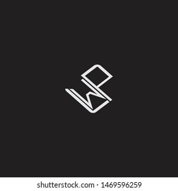 WP Initial Logo letters with rotate squere template